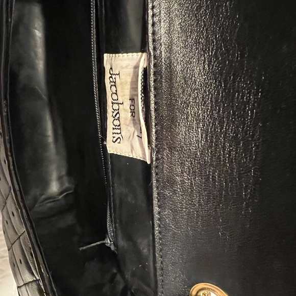 Vintage 50s Leather Bag with Clasp Made in Italy - Picture 5 of 12